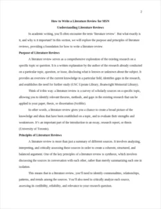 How to Write a Literature Review for MSN – page 2