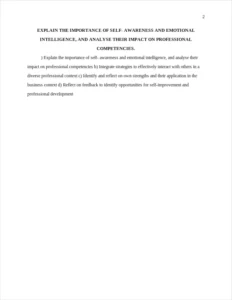EXPLAIN THE IMPORTANCE OF SELF- AWARENESS AND EMOTIONAL INTELLIGENCE – page 2