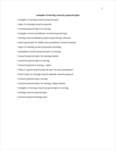 examples of nursing research proposal topics – page 2