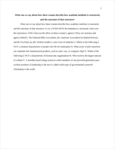 What can we say about how these women describe how academic medicine is structured – page 2
