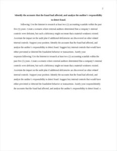 Identify the accounts that the fraud had affected – page 2