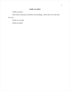 Health care policies – page 2