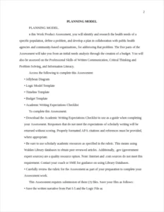 PLANNING MODEL – page 2