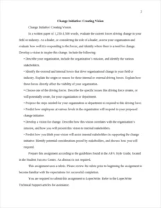 Change Initiative: Creating Vision – page 2