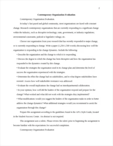 Contemporary Organization Evaluation – page 2