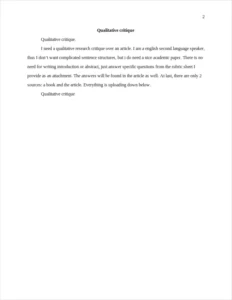 Qualitative critique – page 2