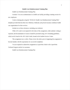 Health Care Reimbursement Training – page 2