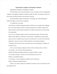 Organizational Compliance and Regulatory – page 2