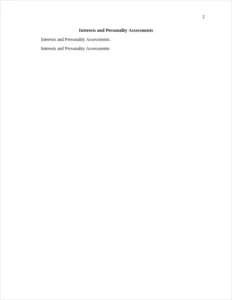 Interests and Personality Assessments – page 2