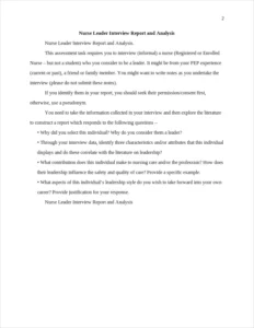 Nurse Leader Interview Report – page 2
