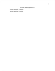 Personal philosophy of success – page 2